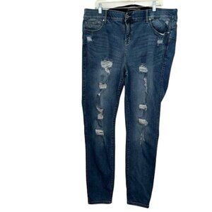 Torrid Bombshell Skinny Jeans 22T Distressed Denim Premium Stretch